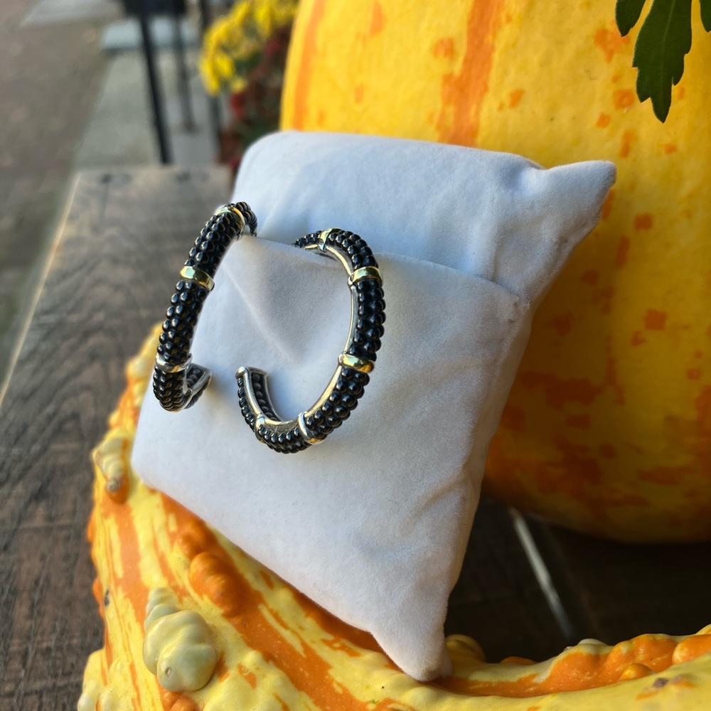 Lagos black caviar hoops